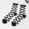 Women Lolita Organza Ruffle Ankle Socks, Summer Sheer Glass Silk Crisscross Strap Mesh Socks, Japanese Sweet Cosplay Short Socks