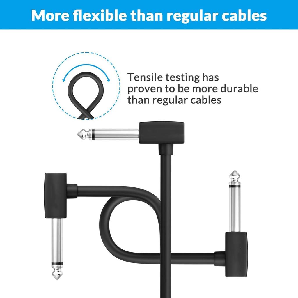 15cm Patch Cable for Guitar Effector Black Type Plug Effector Cable Set of 6 L-L