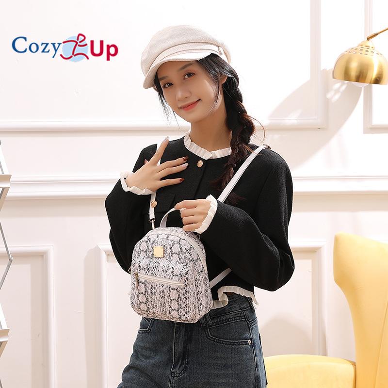 Przytulny Plecak Damski ze Wzorem Węża Plecak Turystyczny Rekreacyjny