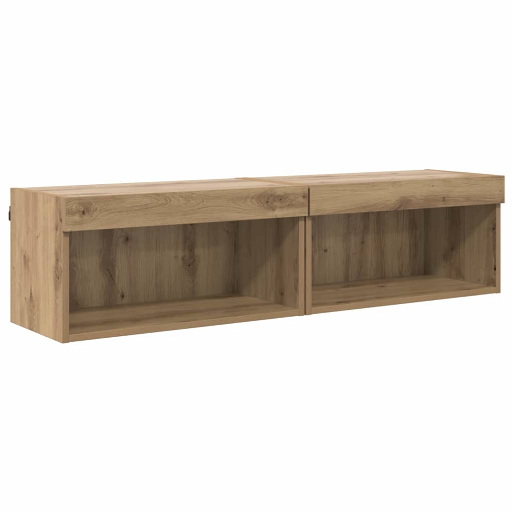 2 Piece TV Cabinet Set Artisan Oak Finish 60 x 30 x 30 cm Engineered Wood