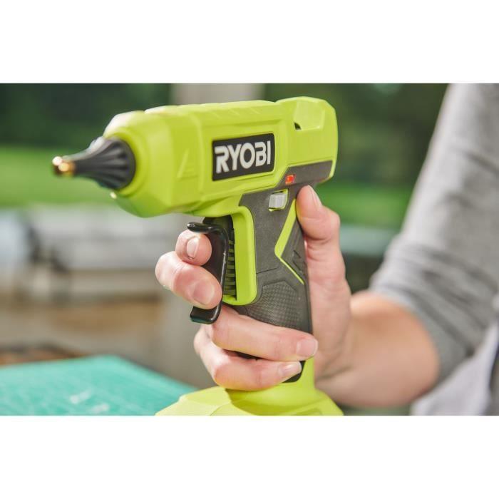 RYOBI - Pistolet à colle 18V ONE+ - chauffe en 3 min - indicateur de chauffe - diam. Bâtons 12 mm - Avec 3 de colle - RGLU18-0