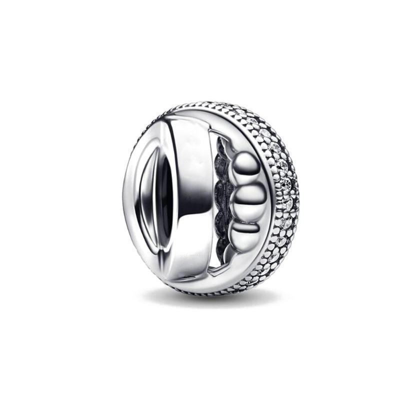 New Hollowed Out Heart-Shaped Charm Bead Fits Perfectly With Original Decorative Bracelet Women'S Jewelry Amulet Copper