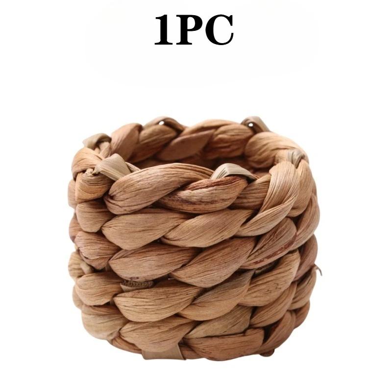 

1-48 шт. Кольца для салфеток из водяного гиацинта ручной работы, Натуральные плетеные, Декор для стола на День благодарения, Свадьбы, Держатели для салфеток в стиле фермерского дома