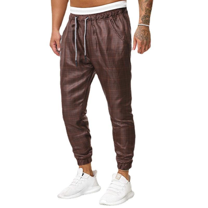 Karierte Freizeithose Herren lockere Freizeithose Beinbindung