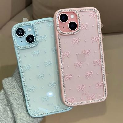 Ins Love Bow Applicable To Apple 16 Mobile Phone Case IPhone 15 Protective Case 14 Star Diamond Case 13 Anti Fall 12