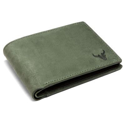 Leather Wallet for Men I Handcrafted I Credit/Debit Card Slots I 2 Currency Compartments I 2 Secret Compartments (Green Hunter)