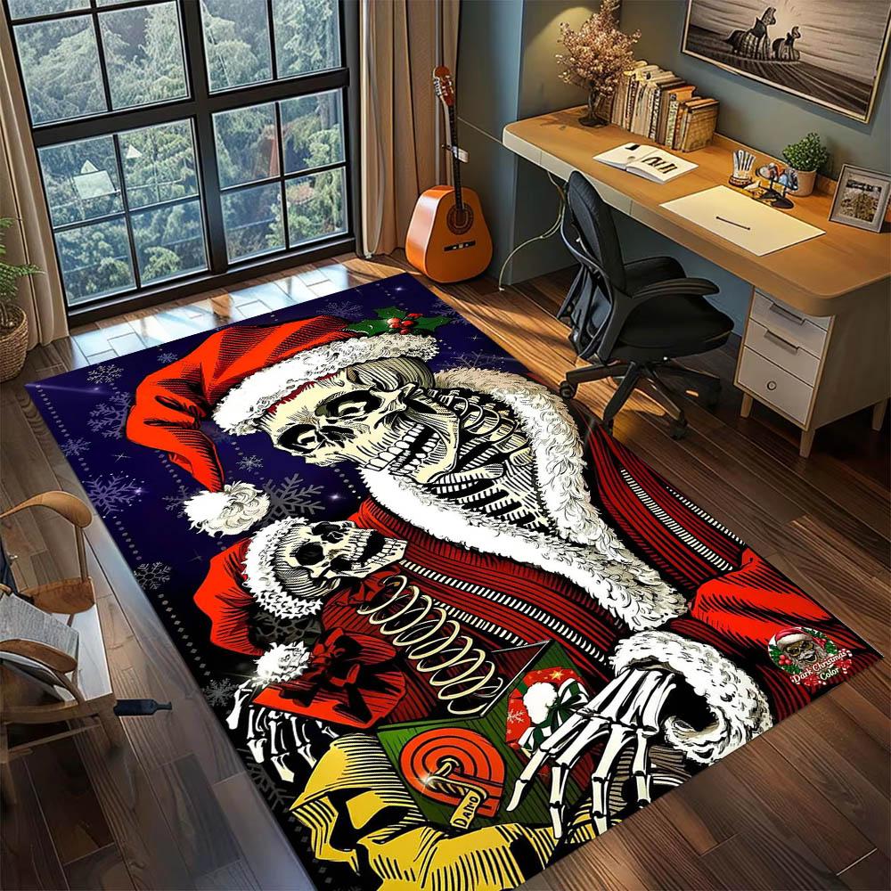 3D Horror Movie Characters Skull Carpet Rug Art for Room Decor Sofa Christmas Halloween Gifts Game Area Rug Non-slip Floor Mat