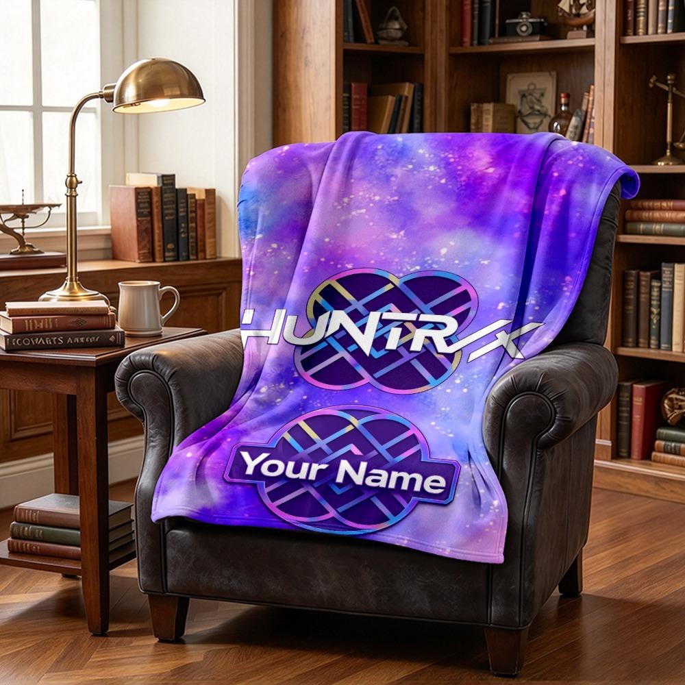 Custom Name Huntrx Custom Flannel Fleece Throw Blanket with Personalized, Soft Cozy Blanket for Home Decor Birthday Gift