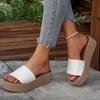 Round-toed Shoes One-line Pancakes Thick-soled Flip-flops