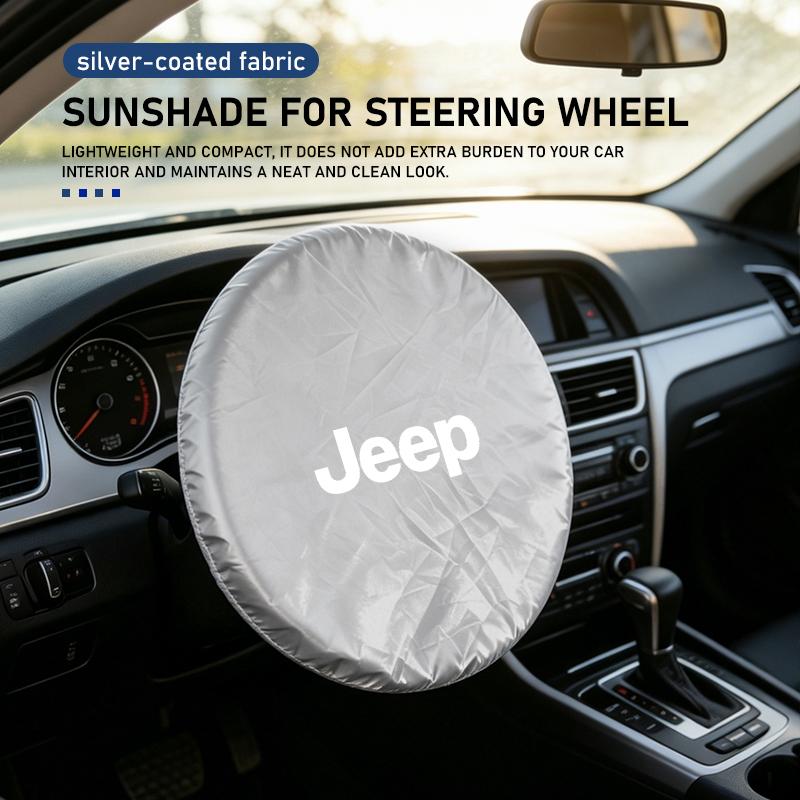 Car Sun Shade Cover Steering Wheel Sun Block Sunshade Heat Insulation For Jeep Compass Renegade Cherokee Wrangler JK Patriot AJW1