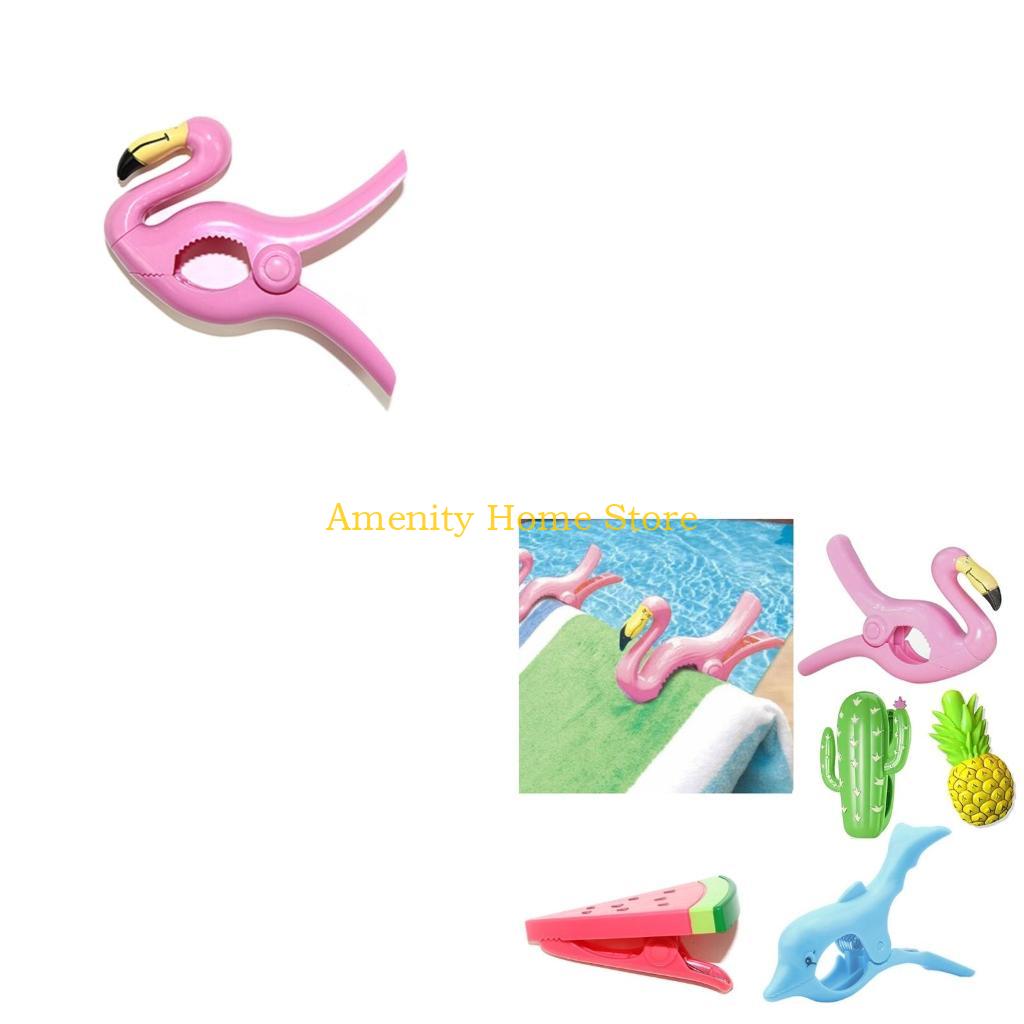 F26C Cute Beach Towels Clips Sunbeds Lounger Animal Decorative Clothes Pegs Pins Large Drying Racks Retaining Clip Clothespin
