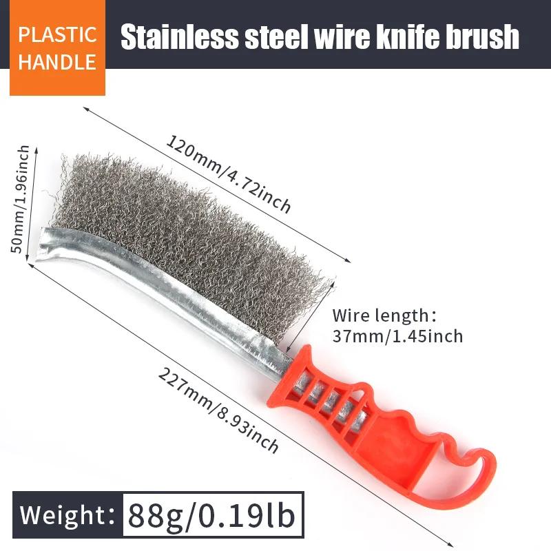 Steel Wire Brush/Wooden Metal Rust Removal Roller Brush Polishing Barbecue Cleaning Brush Suitable for Cleaning Barbecue Grilles