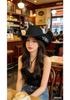 New exquisite three-dimensional embroidered cowboy hat outdoor travel western style suede jazz hat top hat