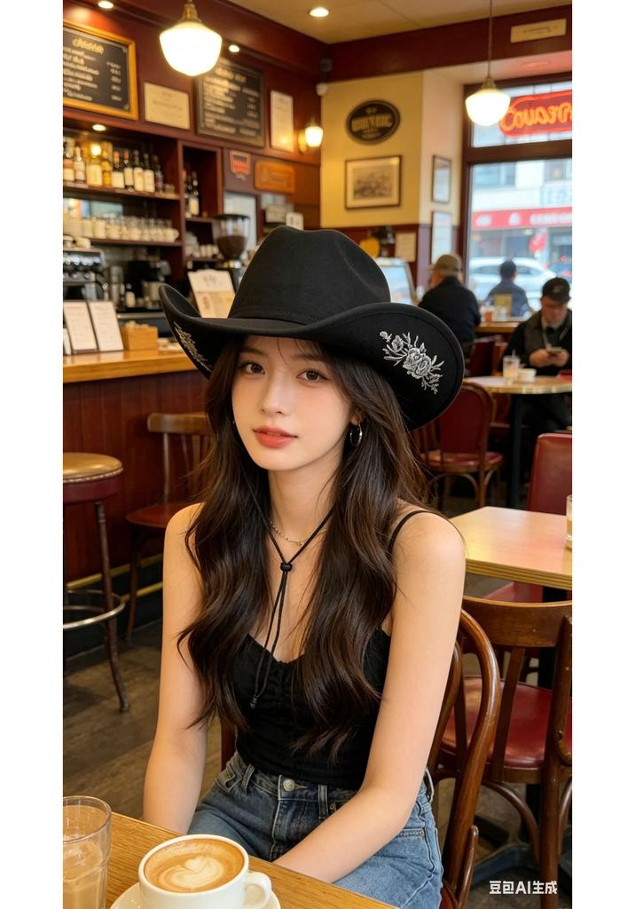 New exquisite three-dimensional embroidered cowboy hat outdoor travel western style suede jazz hat top hat