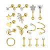 Stainless steel piercing accessories - simple heart-shaped ear clips, ear ring, and ear barb pins