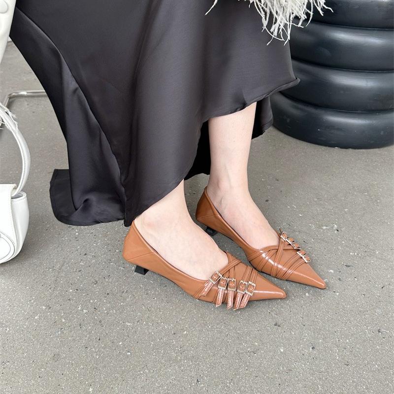 Fashion Fashion High Heels for Women New High Quality Square Toe Zipper Low Heel Leather Shoes Casual Trend Hot Selling Women's Shoes