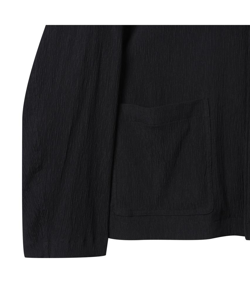 Customellow Black Pleats Work Jacket Cwjam25433Bkx