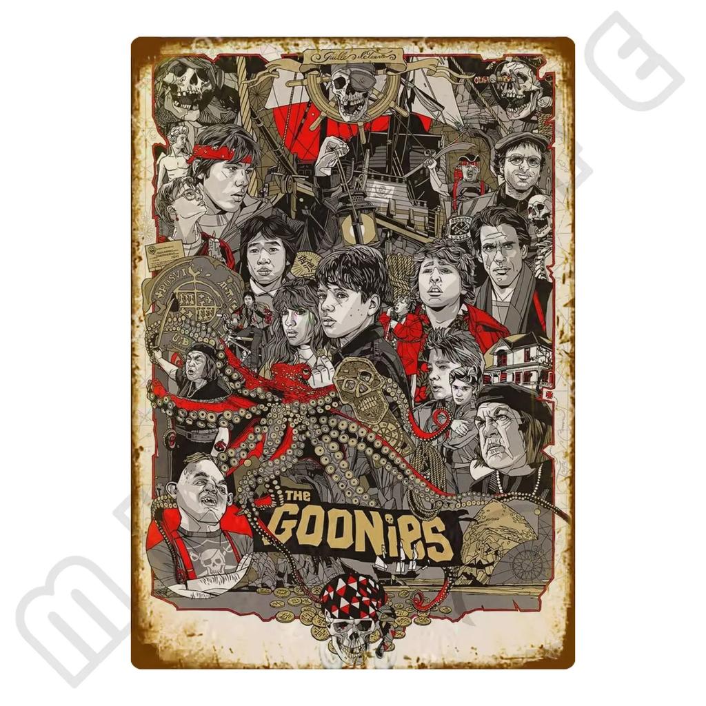 Klassischer Film GOONIES Kinoposter Blechschild für Zuhause Bauernhaus Café Küche Badezimmer Toilette Wohnzimmer Wanddekoration