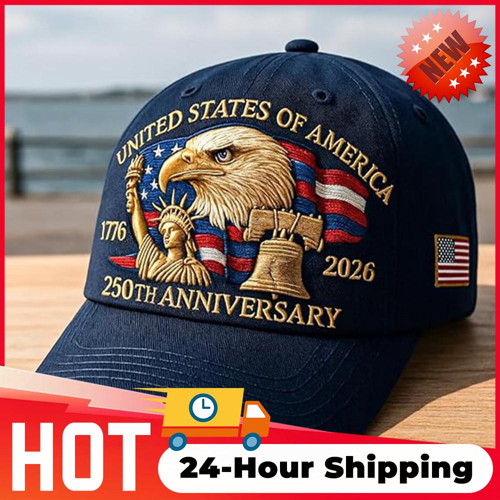 Adjustable Washed Cotton Baseball Cap Vintage Tribute Patriotic Trucker Hat US 250th Anniversary Cap Trucker Hat for Men & Women