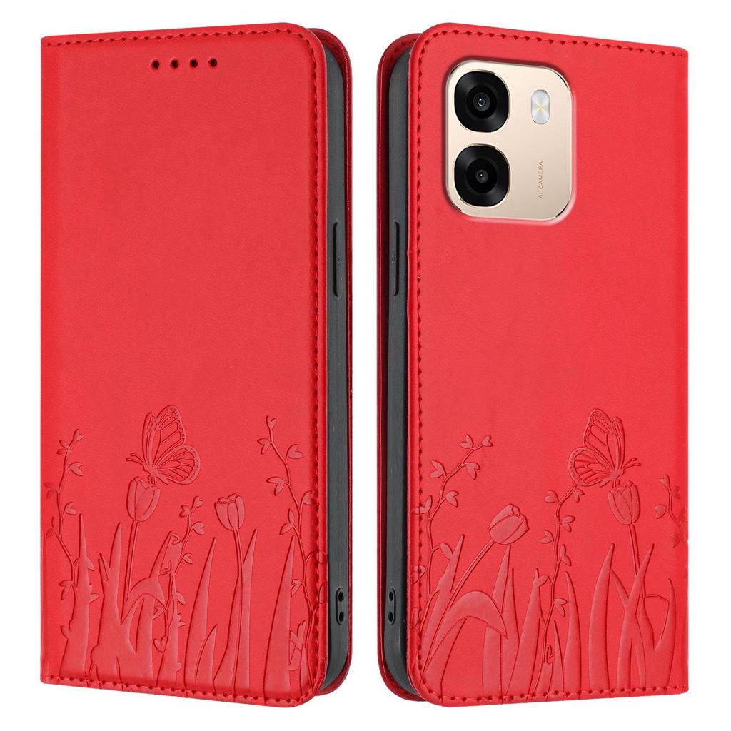 Google Pixel 11 PRO XL Magnetische Lederhülle mit Klapp-Kartenhalter im Tulpen-Schmetterlings-Design
