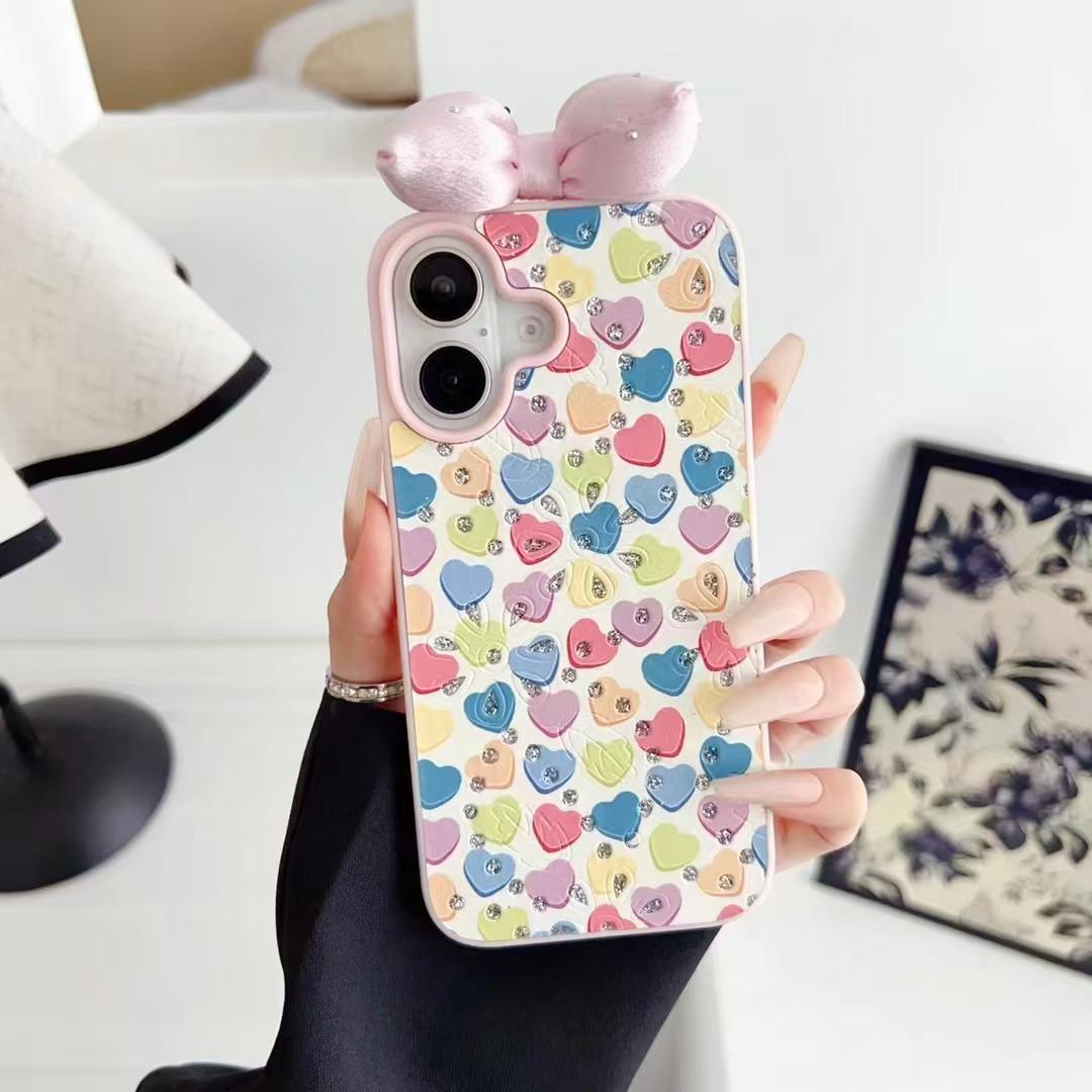 

Чехол для телефона с объемным бантом Love Flower, подходящий для iPhone 11/12/13/14/15/16/PRO/PROMAX/PLUS iphone16plus