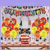 Kit di Articoli per Festa di Compleanno Divertente di Chainsaw Man per Bambini Palloncini Topper per Torta Striscione Inclusi