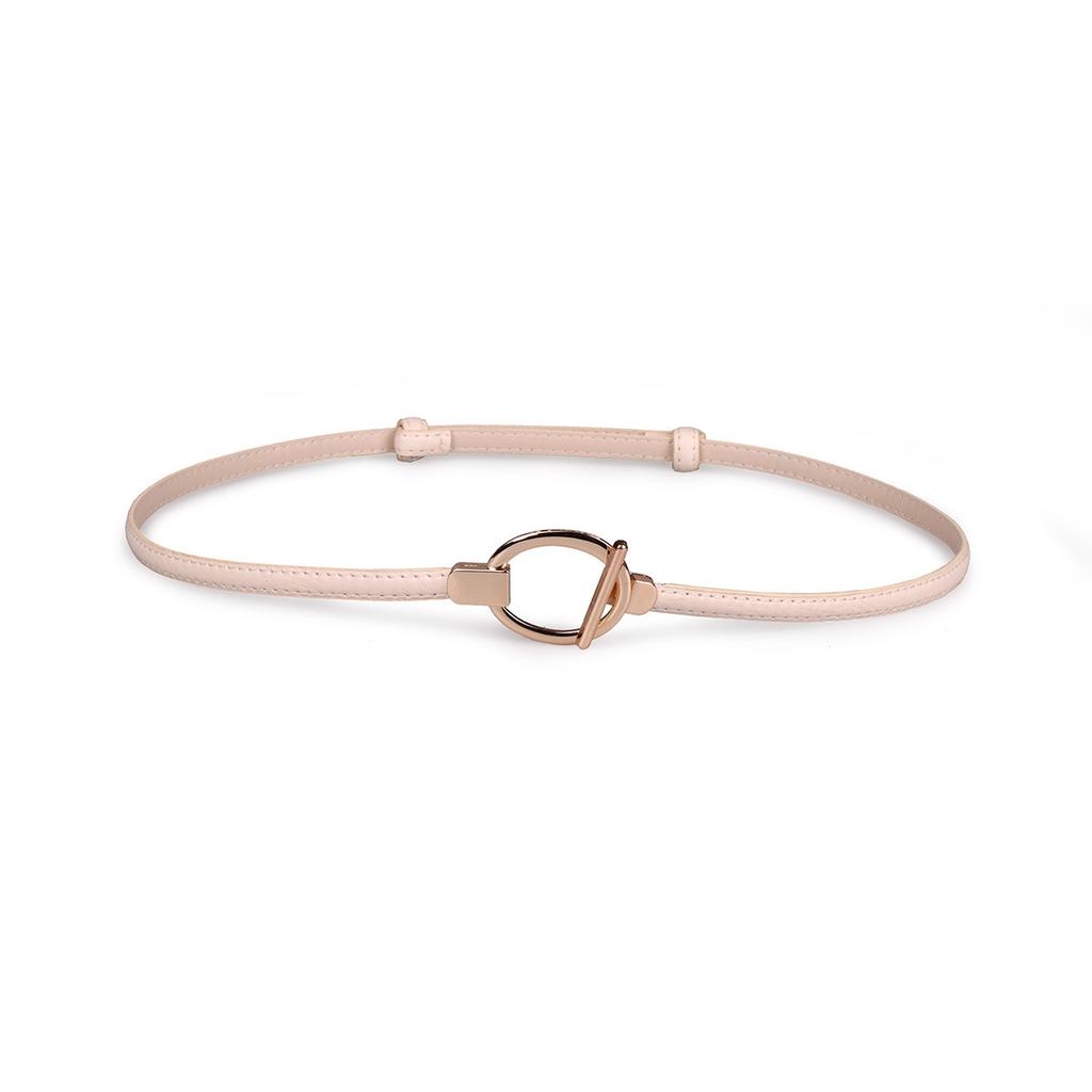 New Adjustable Women's Circle Buckle Belt, Thin Belt, Sweet Dress, Belt Buckle, Versatile Hook Buckle
