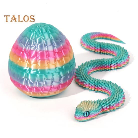 

1 набор 3D-печатных фигурок в виде яйца змеи с подвижными суставами, игрушка-фиджет в виде яйца змеи с шарнирной змеей внутри, украшение для рабочего стола 7cm