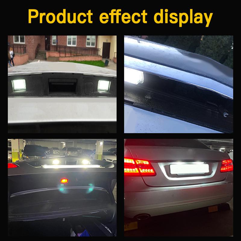 2PC White 6000K LED Rear License Plate Light for Mercedes Benz C-Class W204 2D/4D/5D 2007-2011 W205 2014-up
