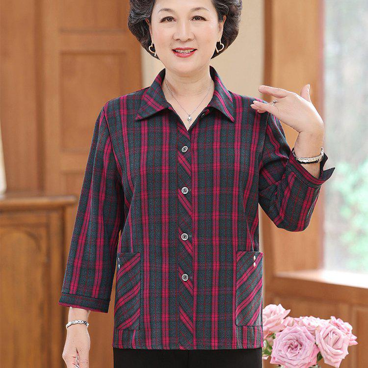 Bai Zhi Xi 2025 Retro Off-shoulder Cotton Women's Shirt with Long Sleeves and Faux Two-Piece Polo Collar