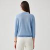 Women's Printed Mulberry Silk Blend 3/4 Sleeve Polo Knit Top