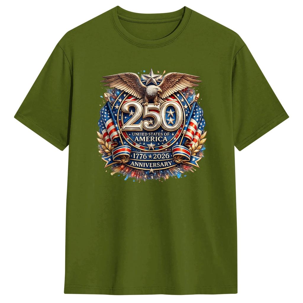 Vintage Th Anniversary Eagle Independence Years of Freedom TShirt Unisex Cotton T Shirts Short Sleeve Tees Plus Size Tops