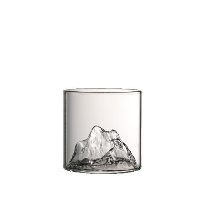 Bicchiere da Vino per Whiskey, Bicchiere da Birra Trasparente per Feste Bar, Tazza da Caffè Multiuso, Bicchiere in Vetro Borosilicato ad Alta Resistenza Montagna Innevata