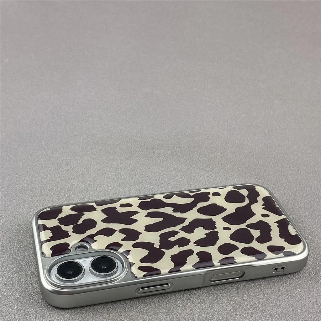 European and American Trendy Black Leopard Print Phone Case for iPhone 17 AIR 16 15 14 13 12 11 PRO MAX PLUS Y2K Drop Glue Cover