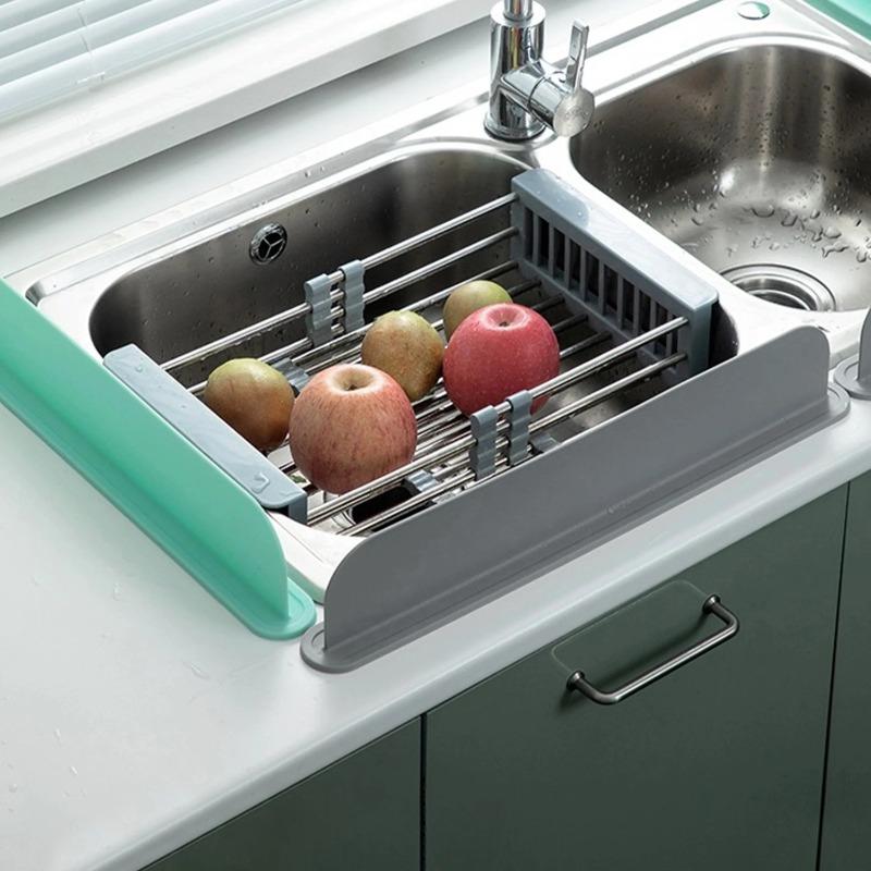 Kitchen Silicone Water Deflector Sink Countertop Water Deflector Household Sink Vegetable Dish Washing Splash-proof Partition