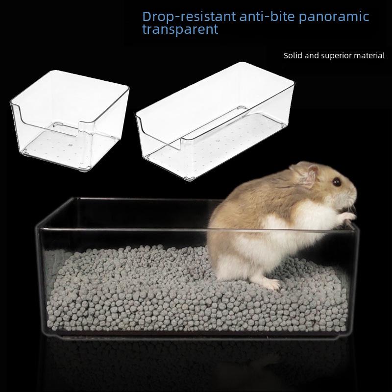 Transparent Hamstersauna: Litet husdjursbadkar med deodoriserande, rengörande funktioner & externt sandbad.