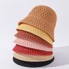 Versatile Hat Style Straw Woven Solid Color Exquisite Female Sunshade Fisherman Hat