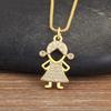 Classic Zircon Pendant Necklace Sparkling Zircon Pave Crystal Necklace  for Women Men