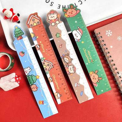 15cm Cute Reindeer Christmas Magnetic Ruler for Kids' Drawing and Learning