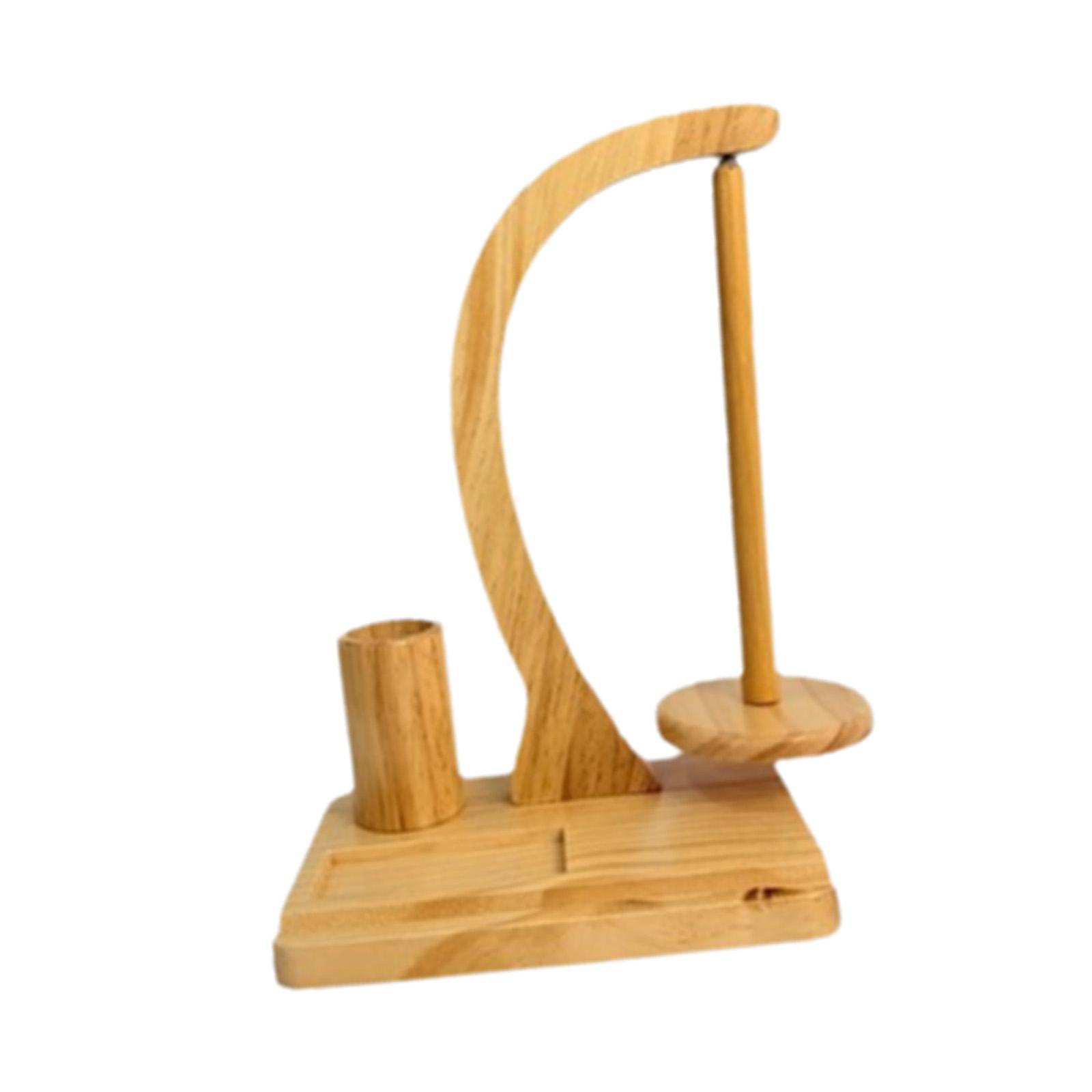 

Wooden Yarn Holder Spool Turning Tool Knitting Accessory Stable for Arts Crafts