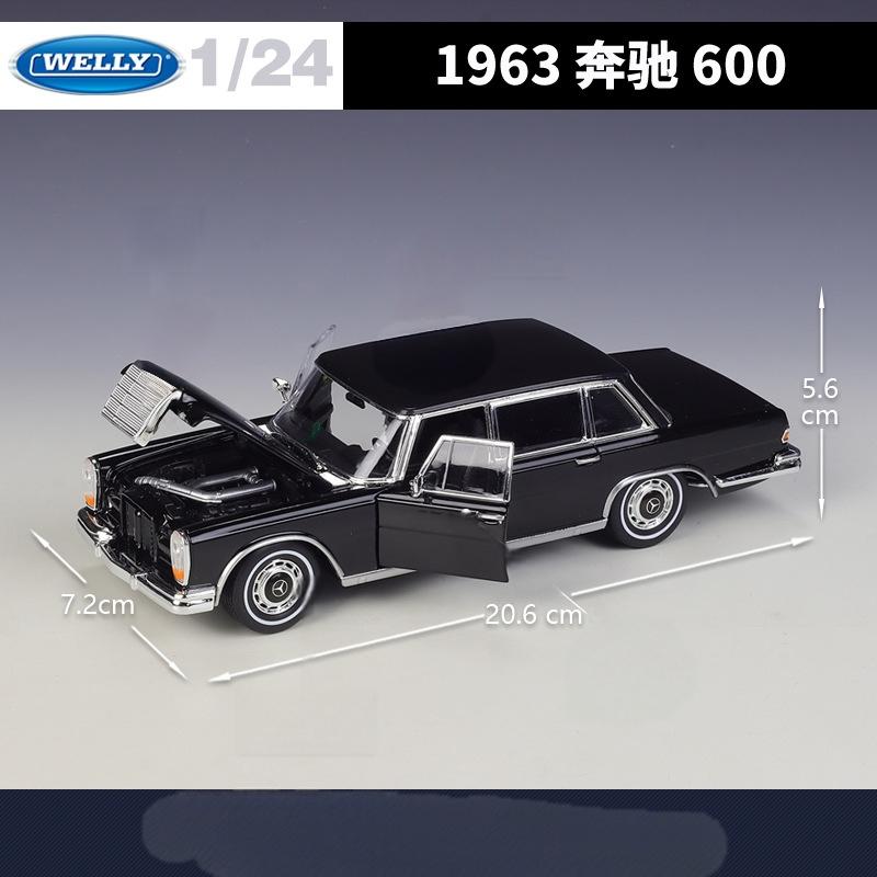 New Product 1/24 1963 Mercedes Benz 600 Sedan Simulation Alloy Car Model Toy Collection Display Ornament Boy And  Girl Gifts