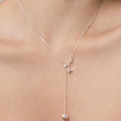 (925 Silver) Planet Drop Necklace NZ2110