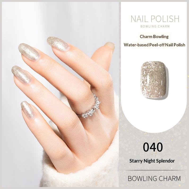 

New Nail Polish/toenail Polish, Water-based, Peel-off, Single Color, Silver, Nude, No Baking Required, Quick-drying, Brightening Nail Polish. 13ml