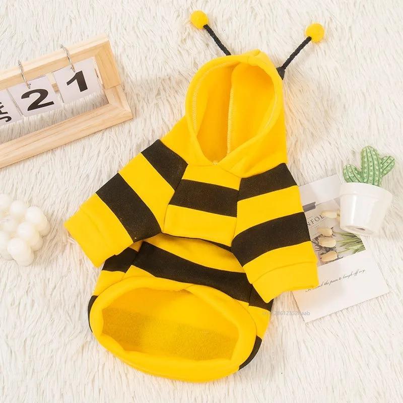Bee Pet Puppy Coat Apparel Outfit Fleece Clothes Dog Cat Hoodie Sweatshirt Fancy Costume Cosplay Sweater Dog Hoodies