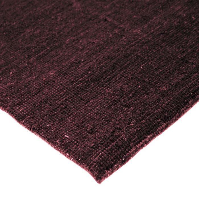 Tapis en laine et coton rouge foncé 160x230