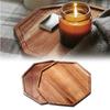 Wooden Octagonal Tray, Cooked Food Platter Acacia Wood Pot Tray Creative Coaster Decorative Dinner Plate Coffee Coaster