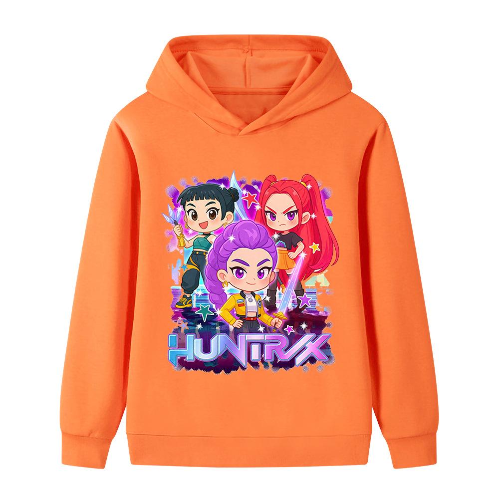 Winter New Witch Hunting Group Printed Large Pattern Children's Boys Girls Cute Fashionable Warm Hooded Sweatshirt