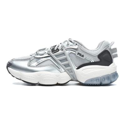 Ladder Fabric Synthetic Leather TPU Trendy Sports Low-Top Casual Shoes Women Sneaker Silver Gray F12W322101FVS