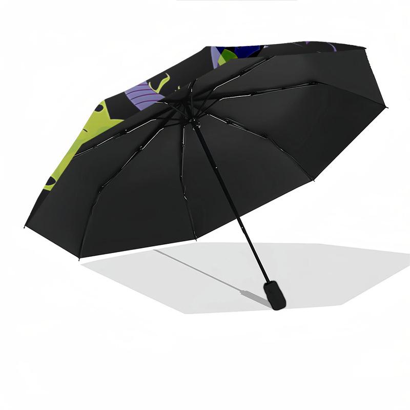Maleficent, Sorcery Themed Automatic Opening and Closing Umbrella, Brightly Colored 8-rib Portable Umbrella, Suitable for Men and Women, A Perfect Gif