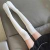 Einfarbige Kniehohe Lange Socken für Damen Japanische Studentin Raffung Lässiges Oberteil Gerippt Gestrickt Oberschenkelhohe Strümpfe Strumpfwaren
